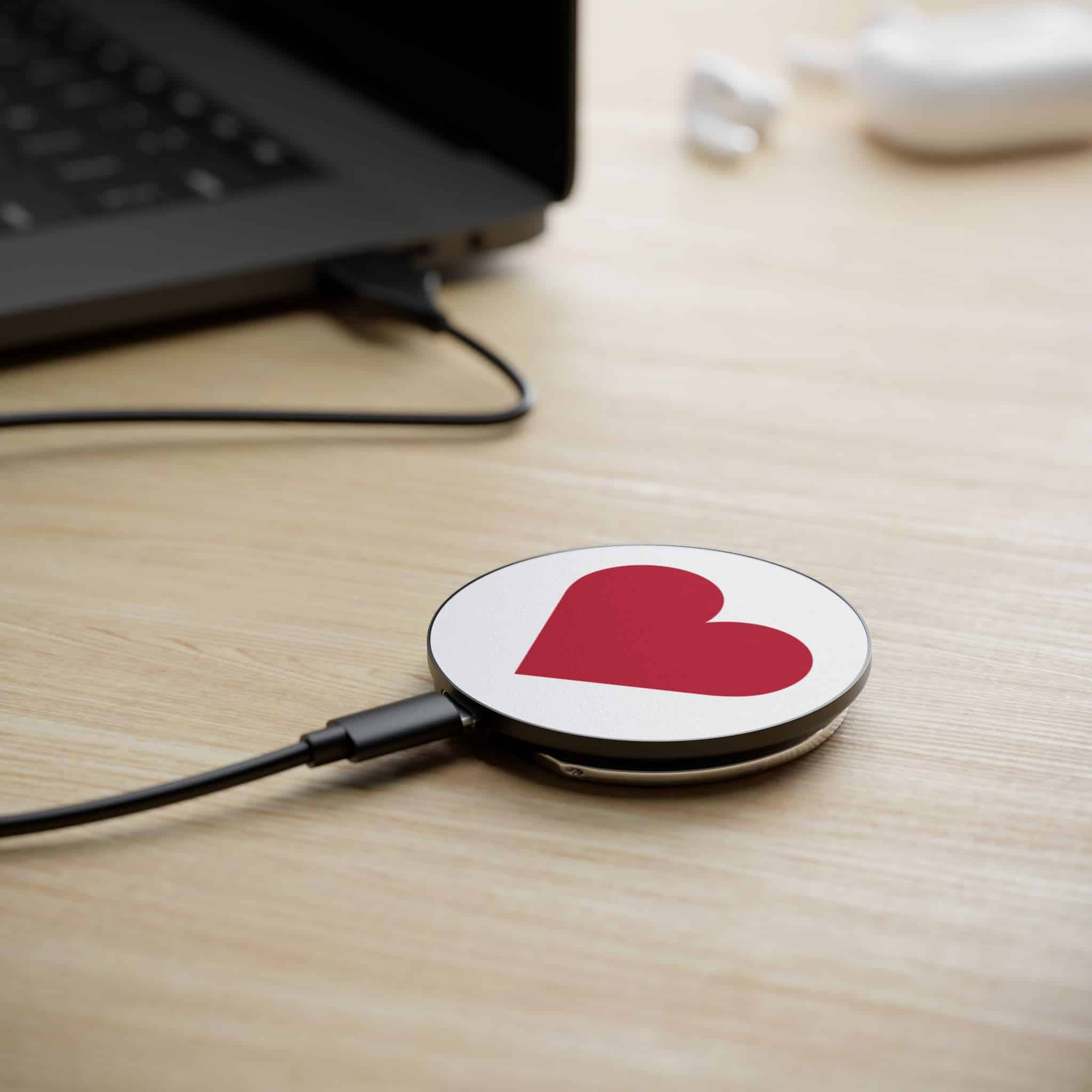 Red Heart Icon MagSafe Charging Pad Red Heart Icon MagSafe Charging Pad